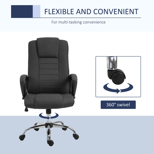 High-back office chair, anthracite grey