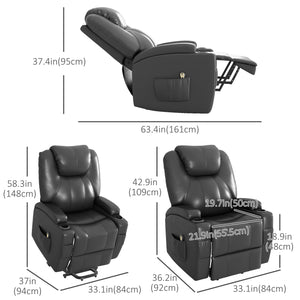 Electric Recliner Chair for Seniors with Footrest, Gray
