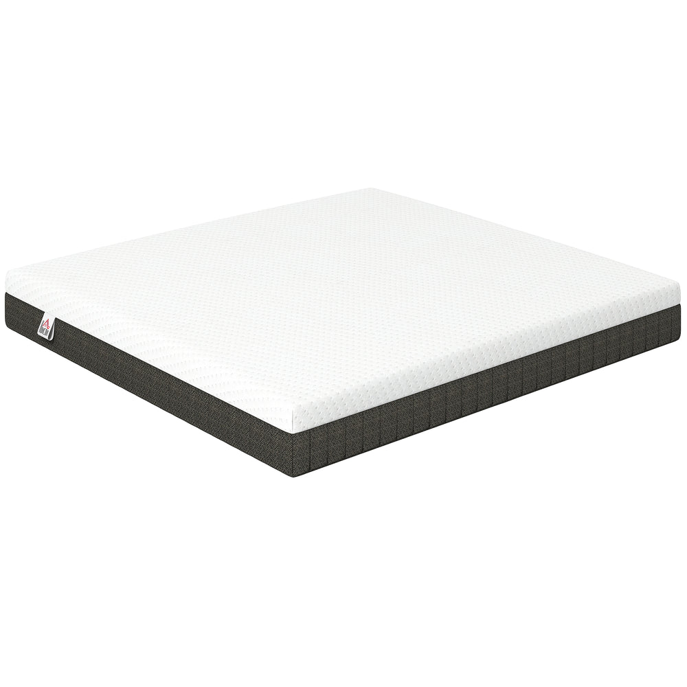 10" 3-Layer King Mattress with Cooling Memory Foam and Pressure Relief – White and Dark Gray