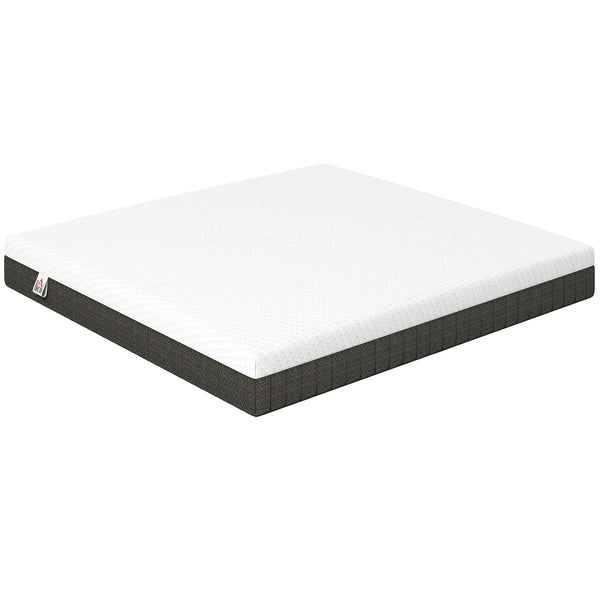10" 3-Layer King Mattress with Cooling Memory Foam and Pressure Relief – White and Dark Gray