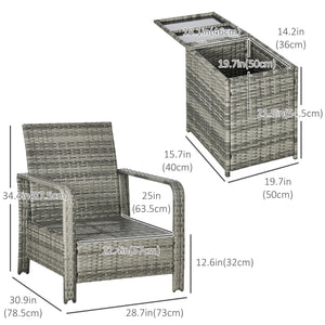 3-piece garden furniture set in woven resin, beige