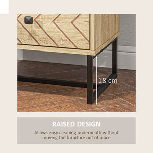 Modern bedside table with drawers and metal legs