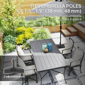 Parasol base with wheels and handle, sturdy, black