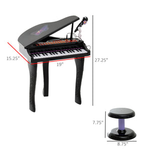 37 Keys Mini Musical Electronic Piano with Mic, Black