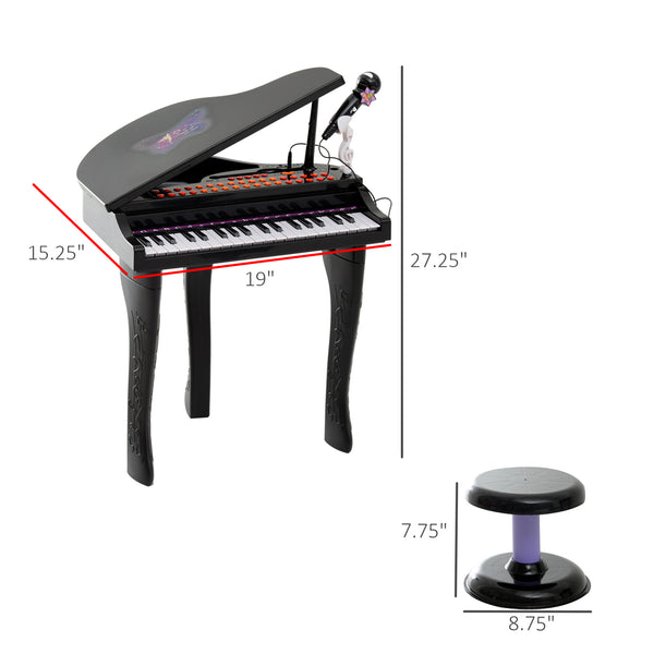 37 Keys Mini Musical Electronic Piano with Mic, Black