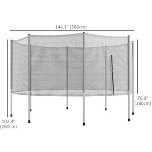 Replacement safety net for 12-foot trampoline, grey