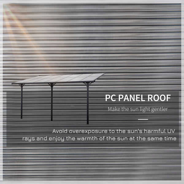 14' x 10' Pergola with Hardtop Polycarbonate Roof, Adjustable Height, Aluminum Frame, UV Protection, Gray