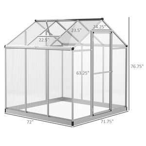 Garden greenhouse with polycarbonate panels