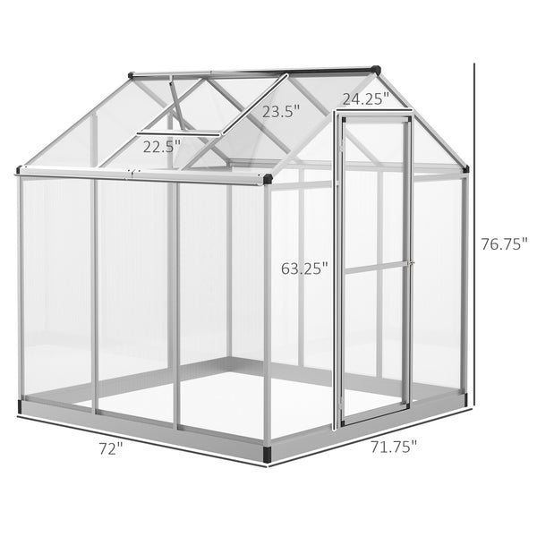 Garden greenhouse with polycarbonate panels