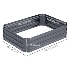 Galvanized raised planter, dark grey