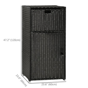 Outdoor rattan towel rack, dark brown