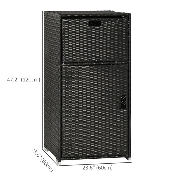 Outdoor rattan towel rack, dark brown