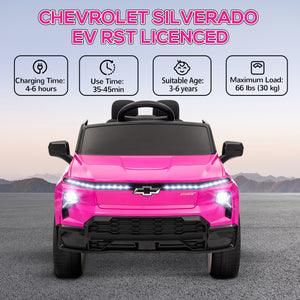 Licensed Chevrolet Silverado RST 12V with Remote Control, Pink