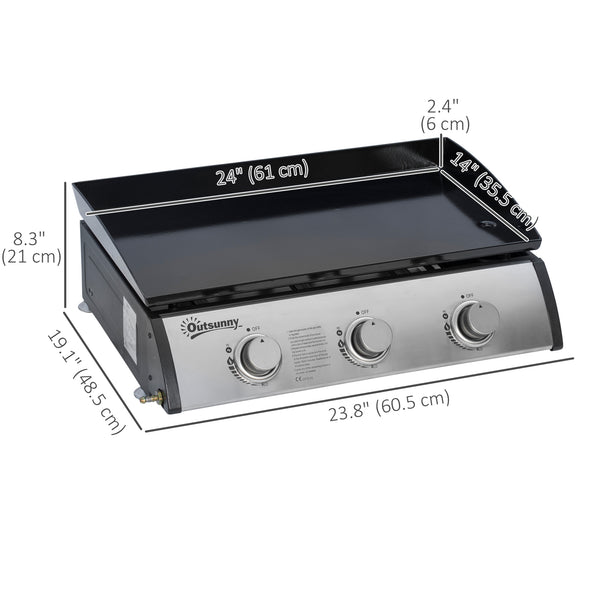 9,000 BTU 3-Burner Gas Barbecue, Silver 