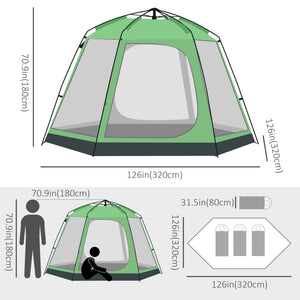 Instant automatic camping tent, green 