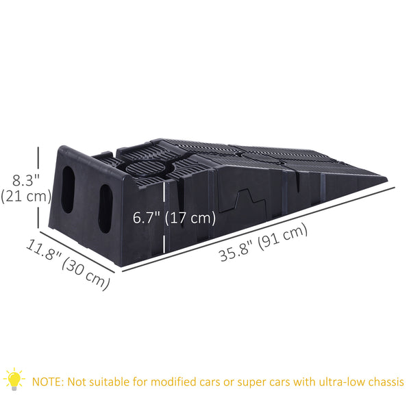 Set of 2 heavy-duty nesting car ramps, 5,500 lb capacity – Black