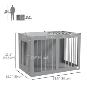31.5-inch Double Door Crate Furniture, Gray