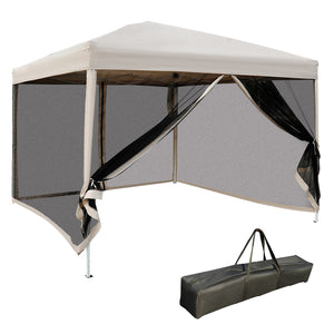 10' x 10' Pop-up Tent with Breathable Mesh Sidewalls and Carry Bag