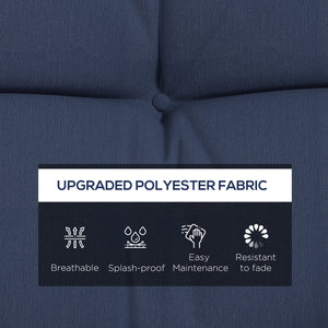 Set of 4 replacement back and seat cushions with ties, navy blue