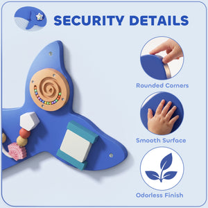 13-in-1 Whale Wall Activity Panel, Blue