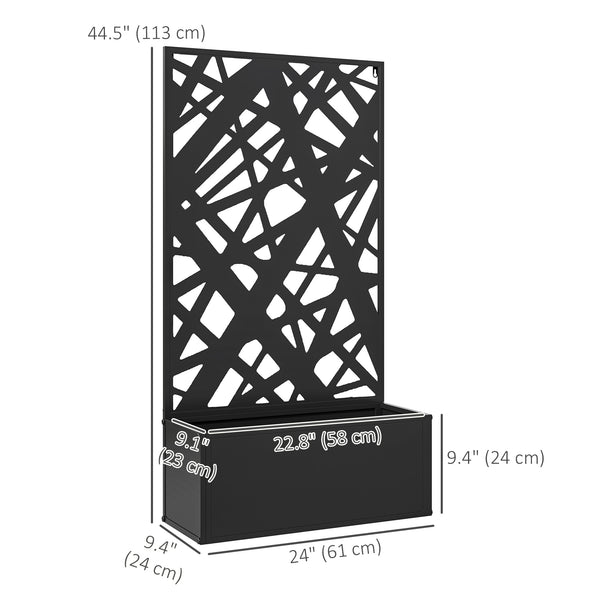 Raised planter with freestanding trellis 