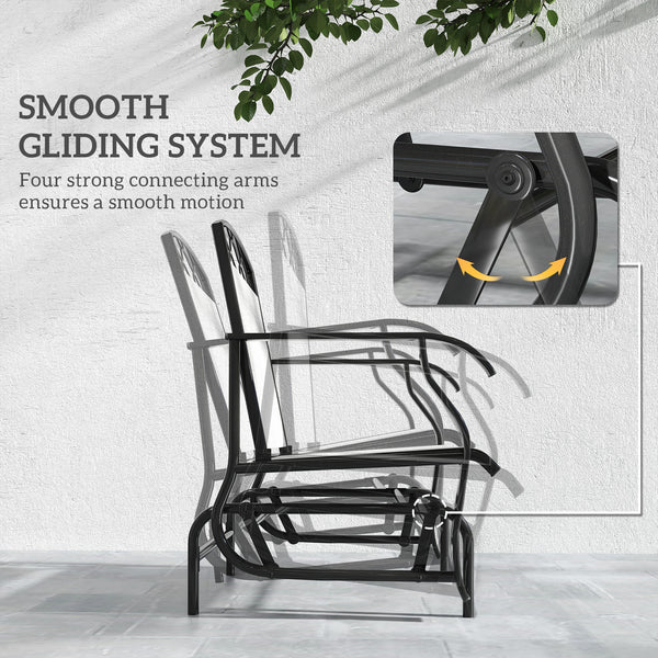 Set of 2 Outdoor Patio Chairs with Thick Breathable Mesh Seat, High Back, Steel Frame, Grey