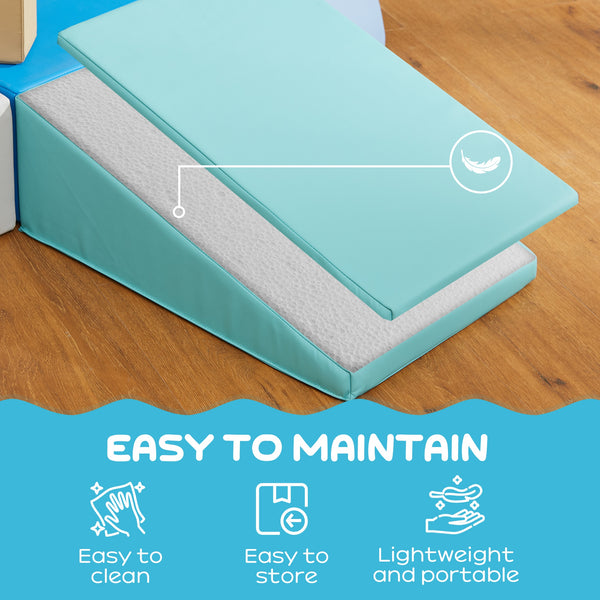 6-piece soft play area for children, yellow/green