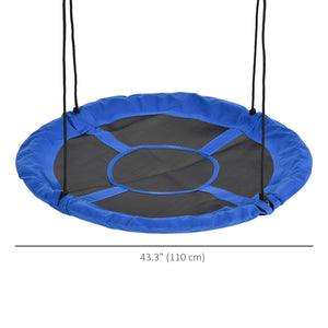 Saucer Swing with Adjustable Hanging Ropes, Blue