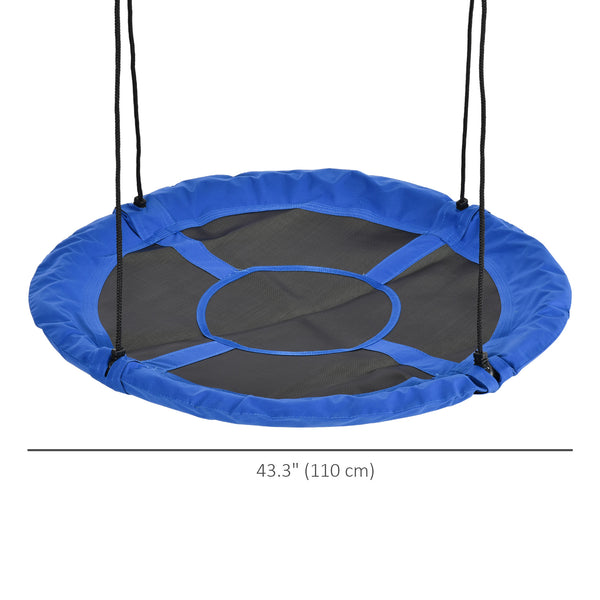 Saucer Swing with Adjustable Hanging Ropes, Blue