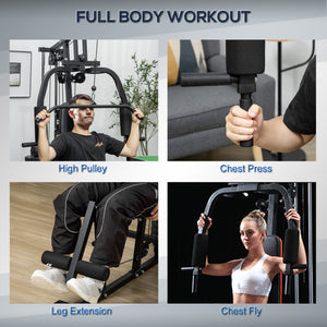 Multifunctional home gym with 45 kg weight stack