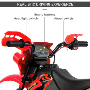 6V Electric Motorcycle with Training Wheels, Red