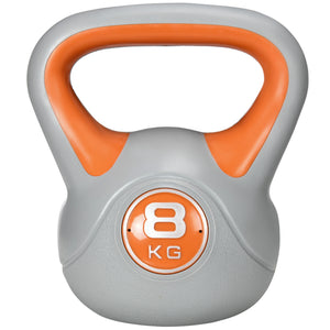 18 lb kettlebell with wide handle and stable base – Orange and gray