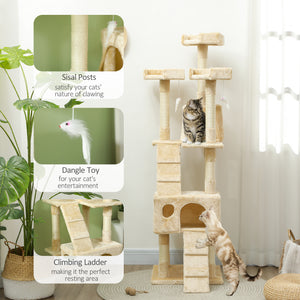173cm Multi-Level Cat Tree, Beige