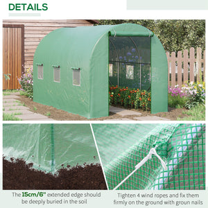 Outdoor Plant Grow Tunnel with Roll-Up Door