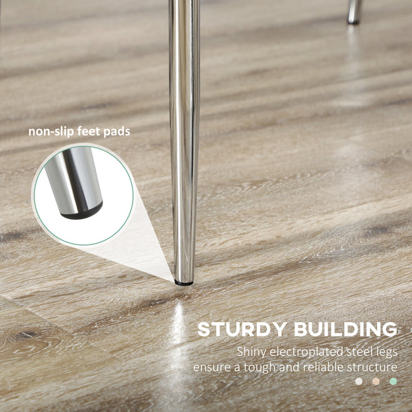 Set of 4 kitchen chairs with faux leather upholstery and steel legs, grey