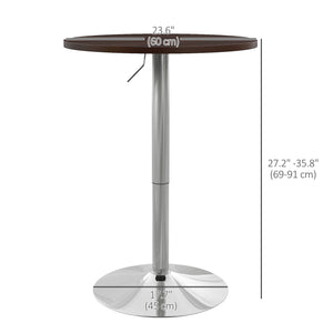 High bar table with swivel top, walnut