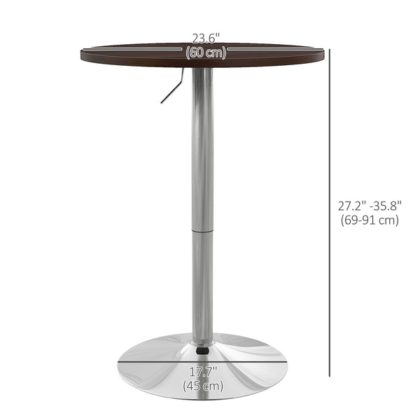 High bar table with swivel top, walnut