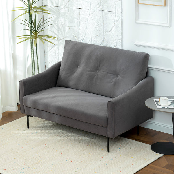 2 seater sofa with high resilience foam, thick padding, gray