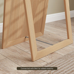 Full length oak floor mirror