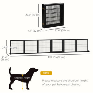 Freestanding Wooden Pet Gate, Black