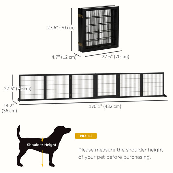 Freestanding Wooden Pet Gate, Black