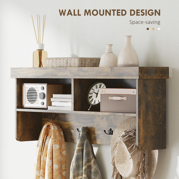 Rustic Brown Coat Rack and Shoe Bench Set