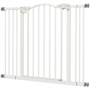 Extra Tall White Dog Gate with Door