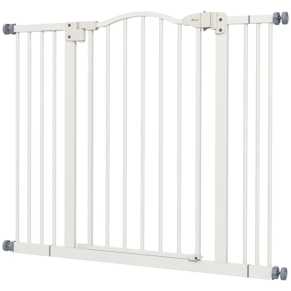 Extra Tall White Dog Gate with Door