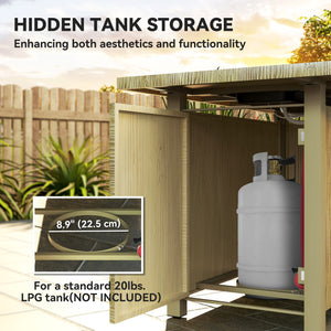 43" Propane Outdoor Fire Pit Table (50,000 BTU) with Waterproof Cover