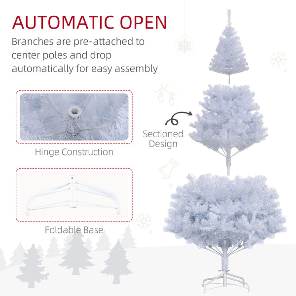 6ft White Artificial Christmas Tree with Metal Stand