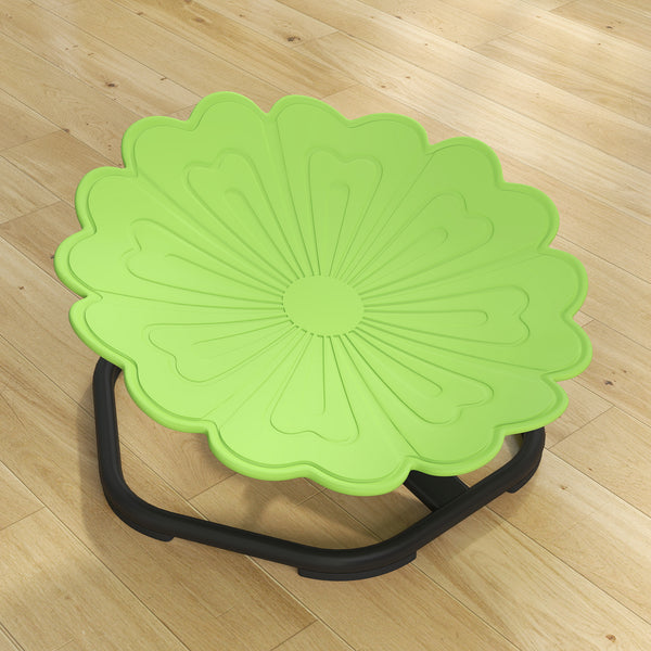 Flower-shaped swivel chair for children, green