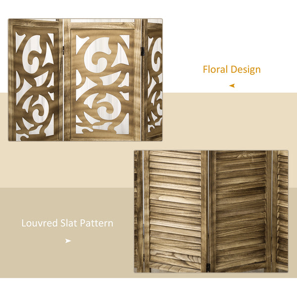 4-panel folding screen, brown