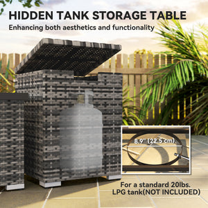 32" 40,000 BTU Rattan Propane Fire Pit Table with Hidden Propane Tank Holder and Waterproof Cover