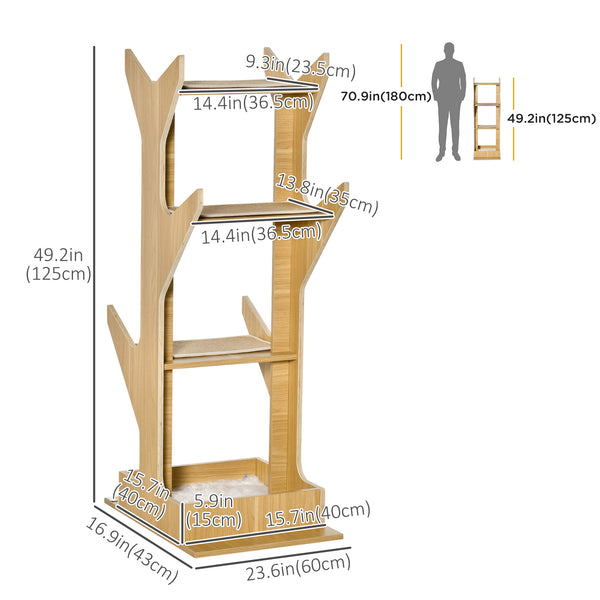 4-Level Wooden Cat Tree with Resting House